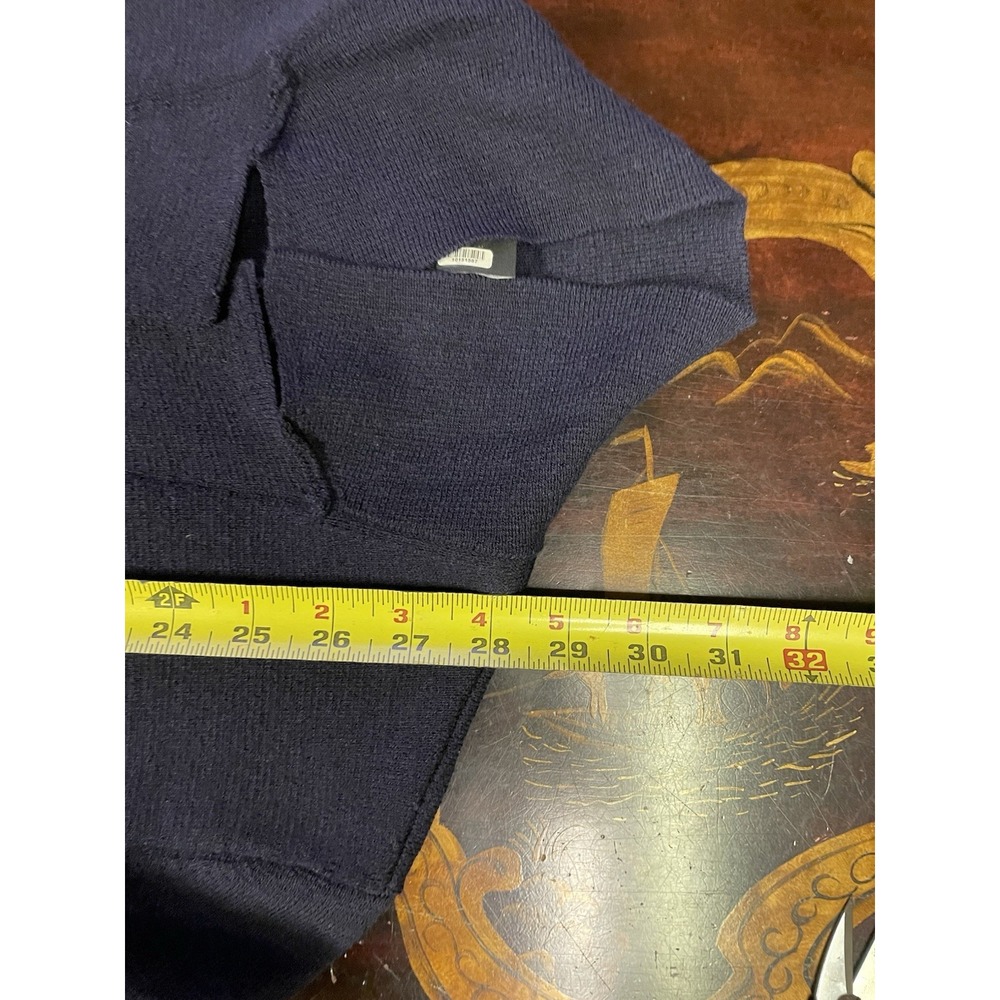 Eileen Fisher Blue Washable Merino Wool Notch Collar Knit Blazer Career Preppy M - Picture 11 of 11